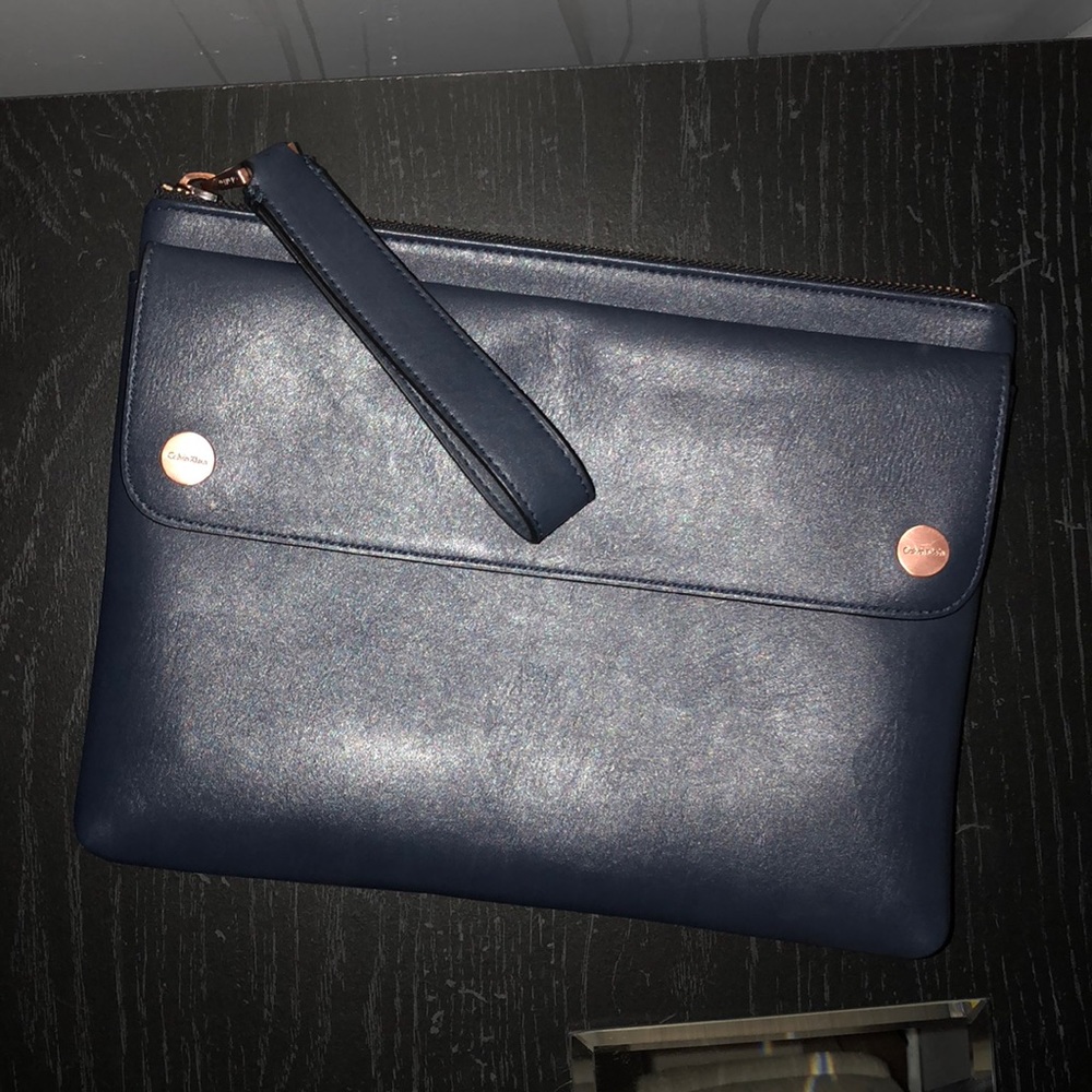 Navy blue Calvin Klein wristlet